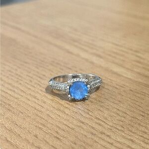 COPY - Elegant Silver and Blue Gemstone Ring